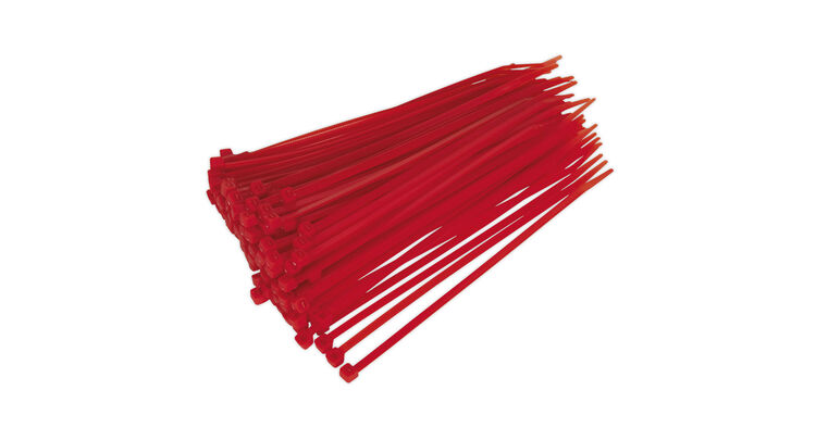 Sealey CT20048P100R Cable Tie 200 x 4.8mm Red Pack of 100