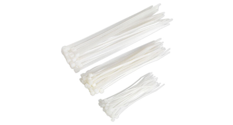Sealey CT75W Cable Tie Assortment White Pack of 75