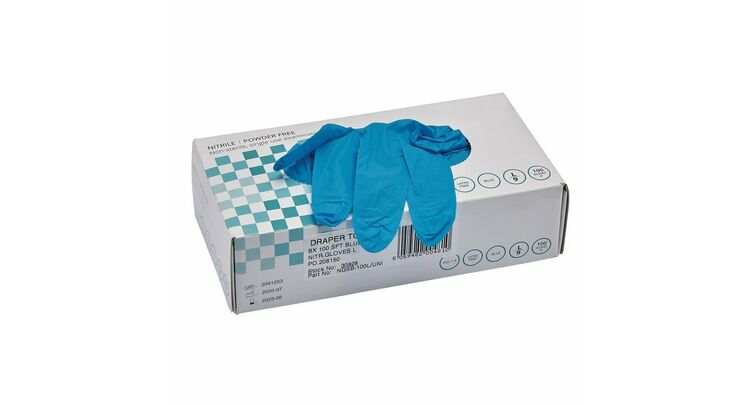 Draper 30927 Nitrile Gloves, Blue (Pack of 100)
