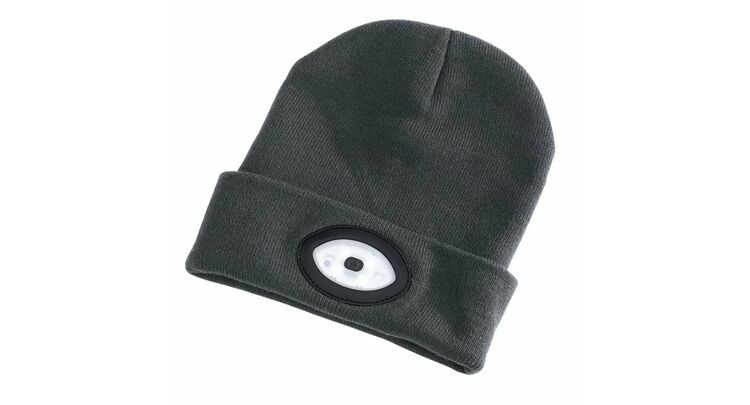 Draper 99522 Beanie Hat with Rechargeable Torch, One Size, 1W, 100 Lumens, Grey