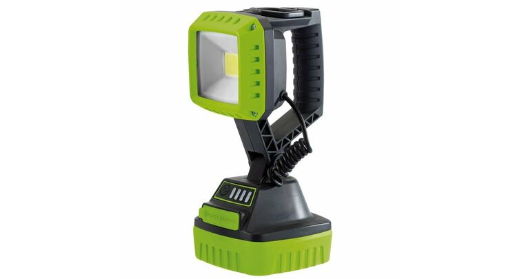 Draper 90033 COB LED Rechargeable Worklight, 10W, 1,000 Lumens, Green, 4 x 2.2Ah Batteries Supplied