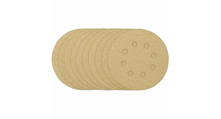 Draper 58113 Gold Sanding Discs with Hook & Loop, 125mm, 180 Grit (Pack of 10)