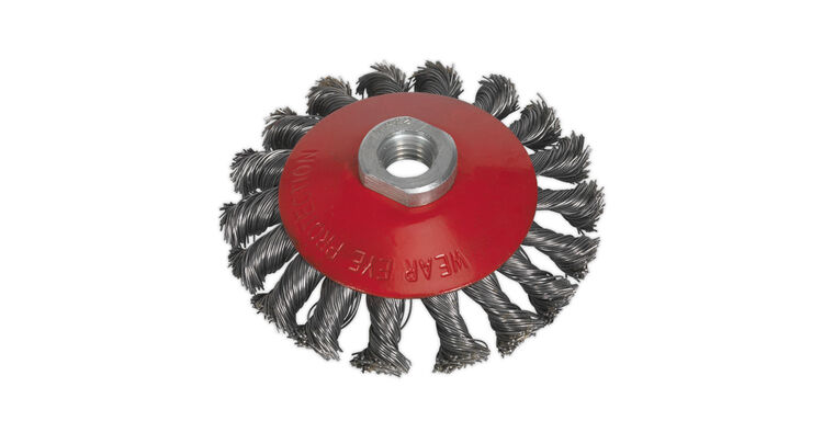 Sealey CWB101 Conical Wire Brush &#8709;100mm M14 x 2mm