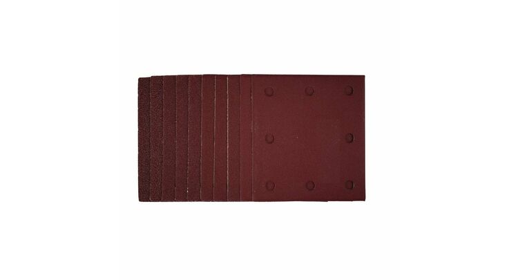 Draper 54347 1/4 Sanding Sheets with Hook and Loop, 115 x 105mm, Assorted Grit (Pack of 10)
