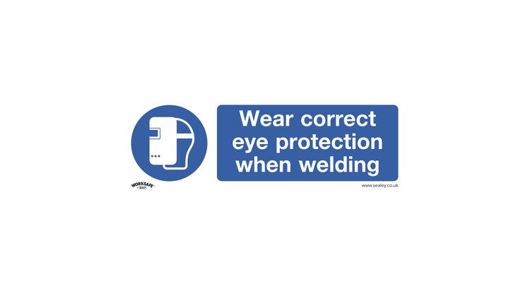Sealey SS54P1 Mandatory Safety Sign - Wear Eye Protection When Welding - Rigid Plastic