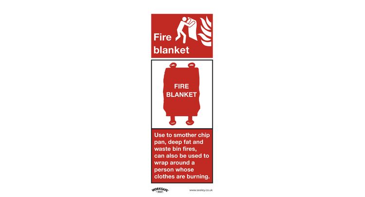 Sealey SS53V10 Safe Conditions Safety Sign - Fire Blanket - Self-Adhesive Vinyl - Pack of 10