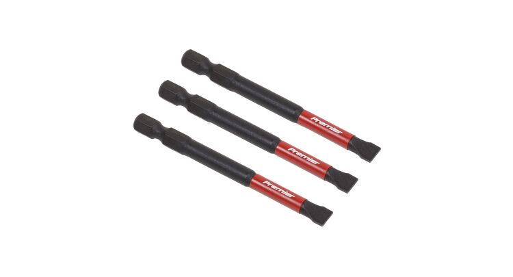 Sealey AK8253 Slotted 6.5mm Impact Power Tool Bits 75mm - 3pc