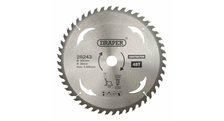 Draper 28243 TCT Construction Circular Saw Blade, 305 x 30mm, 48T