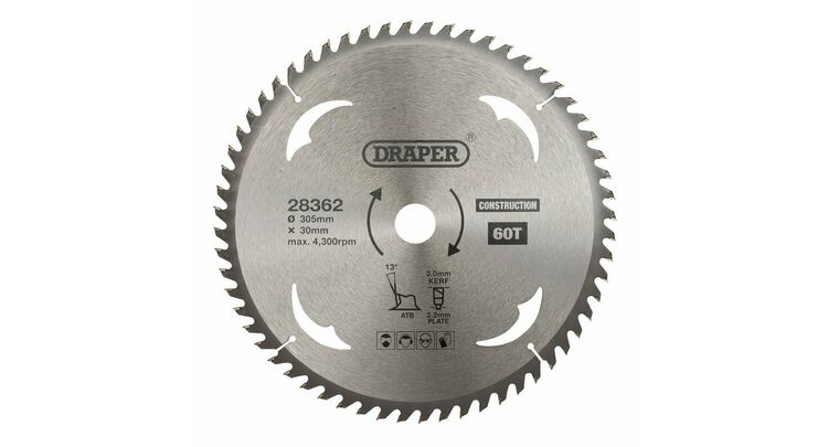 Draper 28362 TCT Construction Circular Saw Blade, 305 x 30mm, 60T