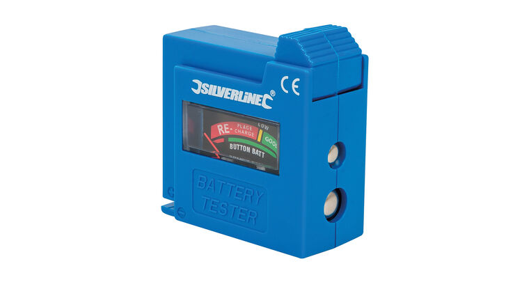 Silverline Compact Battery Tester - AAA / AA / C / D / 9V / LR1 / A23 / button cells