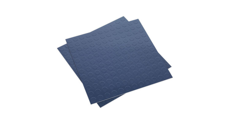 Sealey FT2B Vinyl Floor Tile with Peel & Stick Backing - Blue Coin Pack of 16