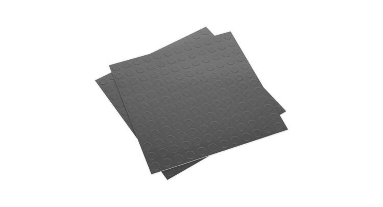 Sealey FT2S Vinyl Floor Tile with Peel & Stick Backing - Silver Coin Pack of 16