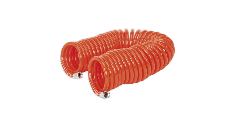 Sealey AH10C/6 PU Coiled Air Hose 10m x &#8709;6mm with 1/4"BSP Unions