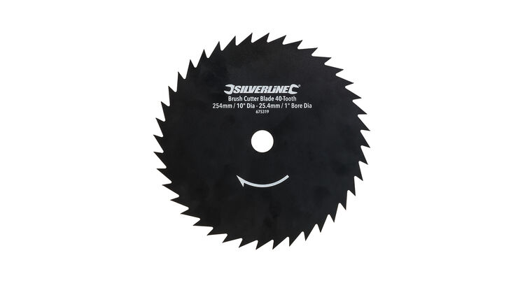 Silverline Brush Cutter Blade 40-Tooth - 254mm / 10" Dia - 25.4mm / 1" Bore Dia