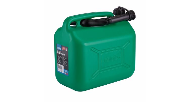 Draper 09055 Plastic Fuel Can, 10L, Green