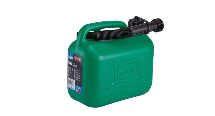 Draper 09052 Plastic Fuel Can, 5L, Green