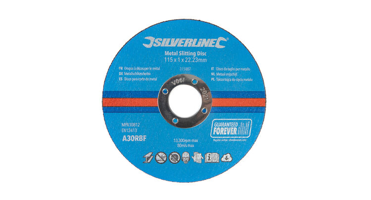 Silverline Metal Slitting Discs 10pk - 115 x 1 x 22.23mm