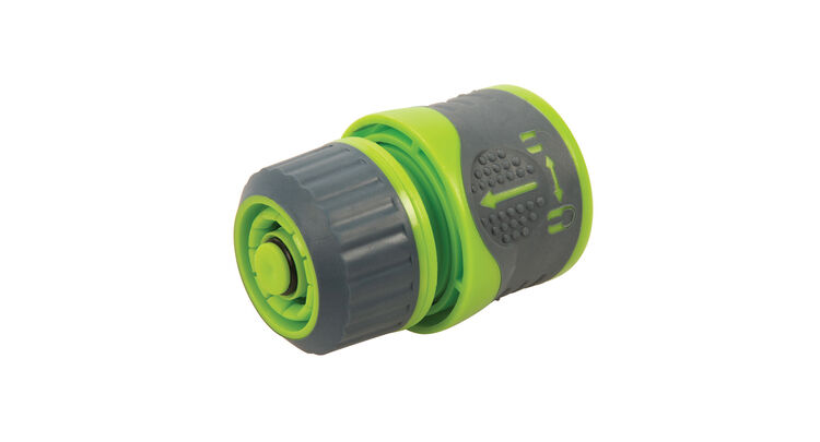 Silverline Soft-Grip Water Stop Hose Quick Connector - 1/2" Female