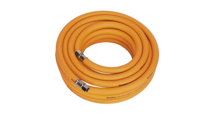 Sealey AHHC1038 Air Hose 10m x &#8709;10mm Hybrid High Visibility with 1/4"BSP Unions