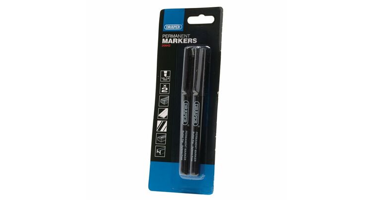 Draper 20942 Marker Pens, Black (Pack of 2)