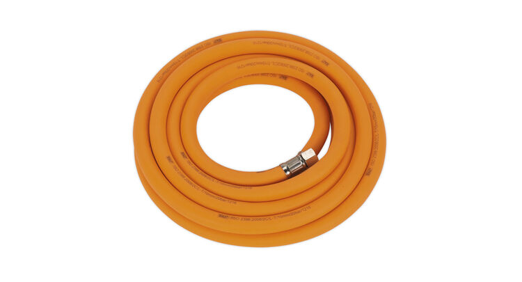 Sealey AHHC538 Air Hose 5m x &#8709;10mm Hybrid High Visibility with 1/4"BSP Unions