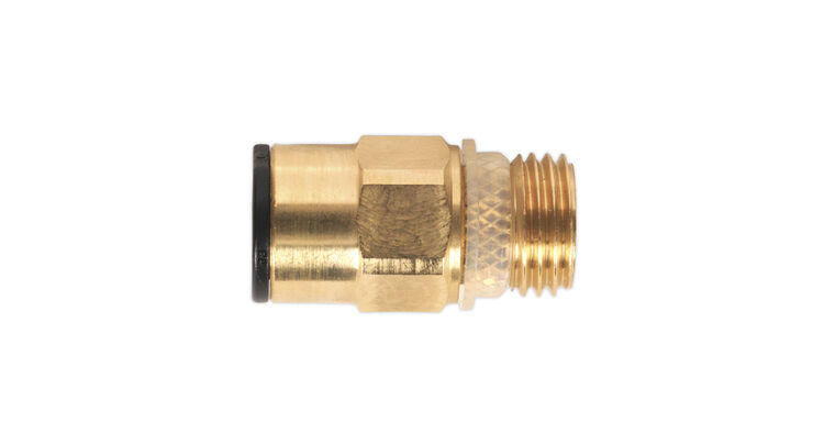 Sealey JGBC814 Brass SuperThread Straight Adaptor 8mm x 1/4"BSP Pack of 2 (John Guest Speedfit&reg; - RM10812)