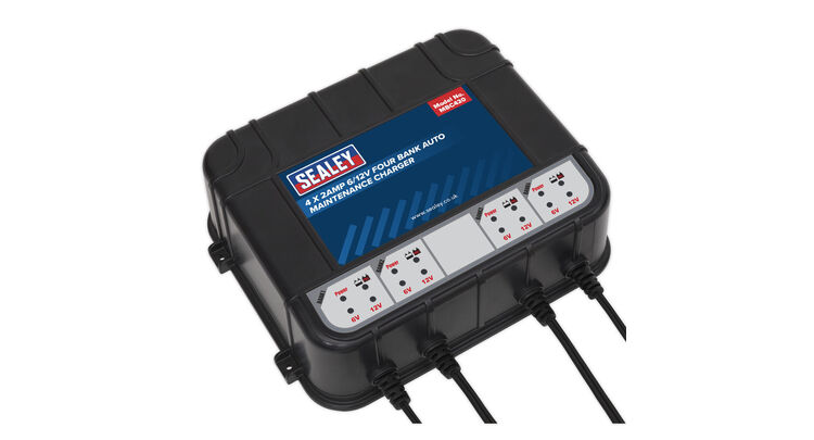 Sealey MBC420 Four Bank 6/12V 8Amp (4 x 2A) Auto Maintenance Charger