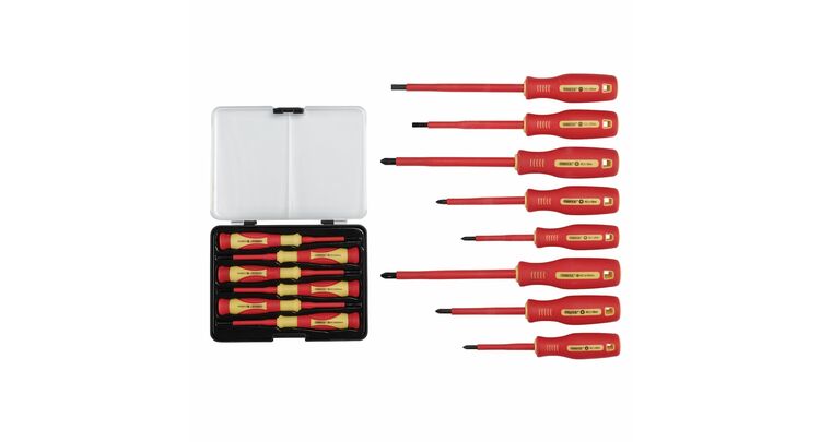 Draper 28028 VDE Approved Fully Insulated Screwdriver and Precision Screwdriver Set (14 Piece)