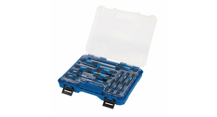 Draper 03984 Screwdriver Set with Case, Blue (14 Piece)