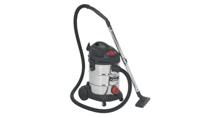 Sealey PC300SDAUTO Vacuum Cleaner Industrial 30ltr 1400W/230V Stainless Drum Auto Start