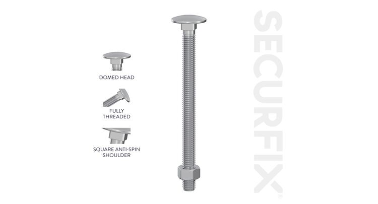 Securfix Carriage Bolts With Hex Nuts
