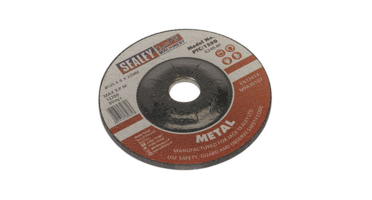 Sealey PTC/125G Grinding Disc &#8709;125 x 6mm 22mm Bore