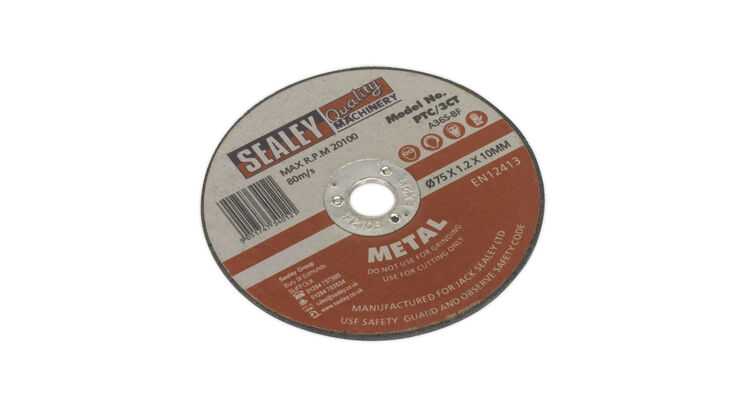 Sealey PTC/3CT Cutting Disc &#8709;75 x 1.2mm 10mm Bore