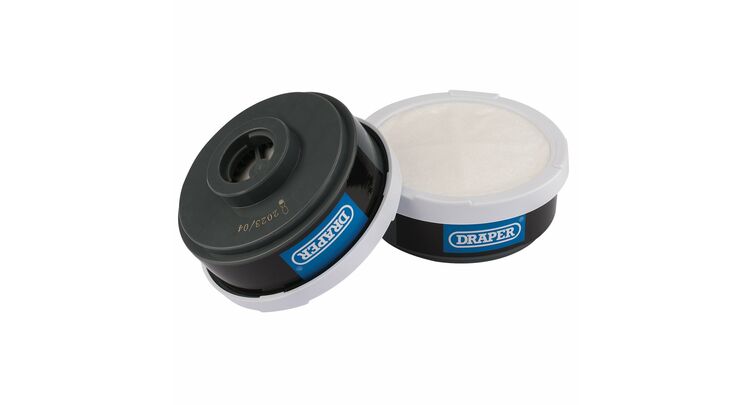 Draper 03030 Spare A1P2 Filters (2) for Combined Vapour and Dust Respirator 03030
