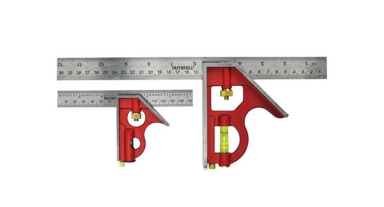 Faithfull Combination Square Twin Pack 150mm (6in) & 300mm (12in)