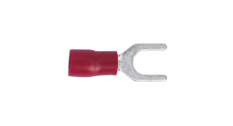 Sealey RT14 Easy-Entry Fork Terminal &#8709;5.3mm (2BA) Red Pack of 100