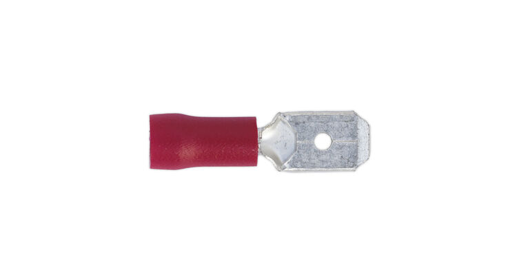 Sealey RT22 Push-On Terminal 6.3mm Male Red Pack of 100