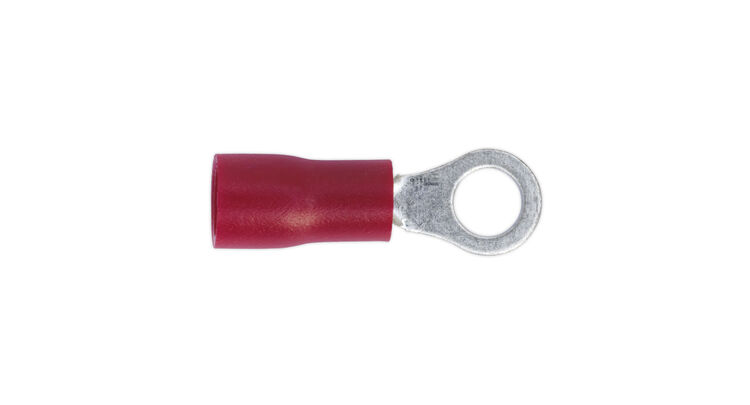 Sealey RT24 Easy-Entry Ring Terminal &#8709;4.3mm (4BA) Red Pack of 100