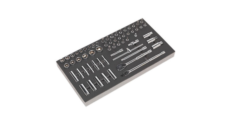 Sealey S01120 Tool Tray with Socket Set 62pc 3/8"Sq Drive Metric