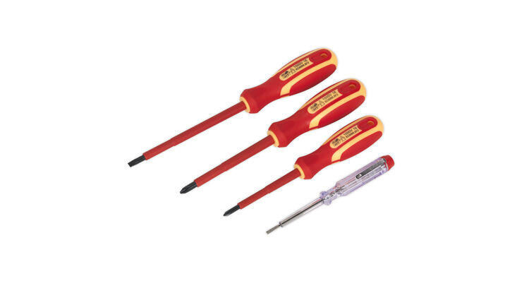 Sealey S01155 Electrician's Screwdriver Set 4pc VDE Approved