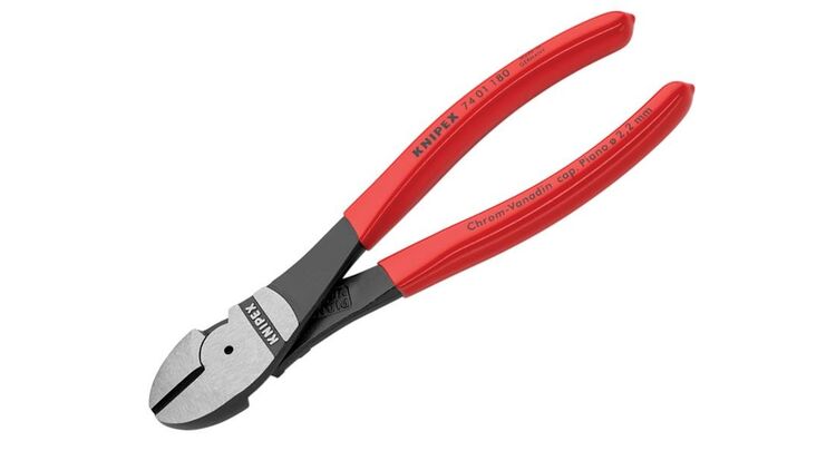 Knipex 74 01 Series High Leverage Diagonal Cutters, PVC Grips