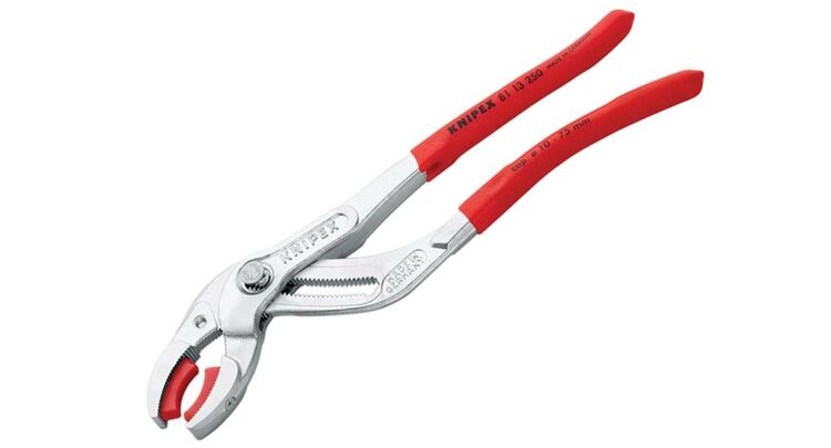 Knipex Plastic Pipe Grip Pliers Plastic Jaws 75mm Capacity 250mm