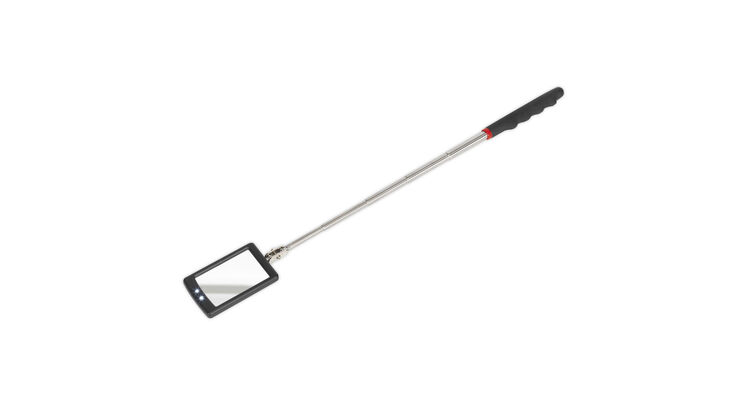 Sealey S0948 Telescopic Inspection Mirror 65 x 40mm with 2 LEDs