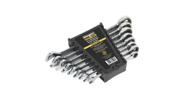 Sealey S0984 Combination Ratchet Spanner Set 8pc Imperial