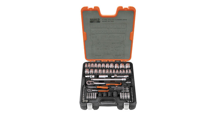 Bahco S800 1/4 & 1/2in Drive Socket Set, 77 Piece