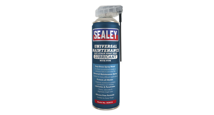 Sealey SCS018S Universal Maintenance Lubricant with Easy-Straw Spray Head & PTFE 500ml