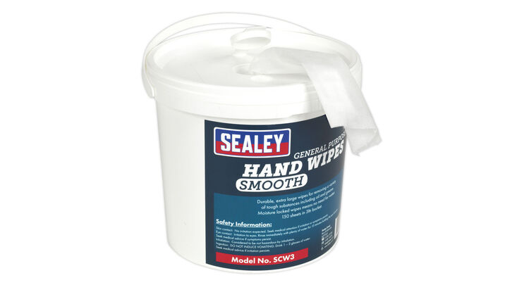 Sealey SCW3 Hand Wipes Bucket 3ltr Pack of 150