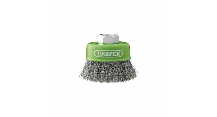 Draper 08051 Stainless-Steel Crimped Wire Cup Brush, 65mm, M14