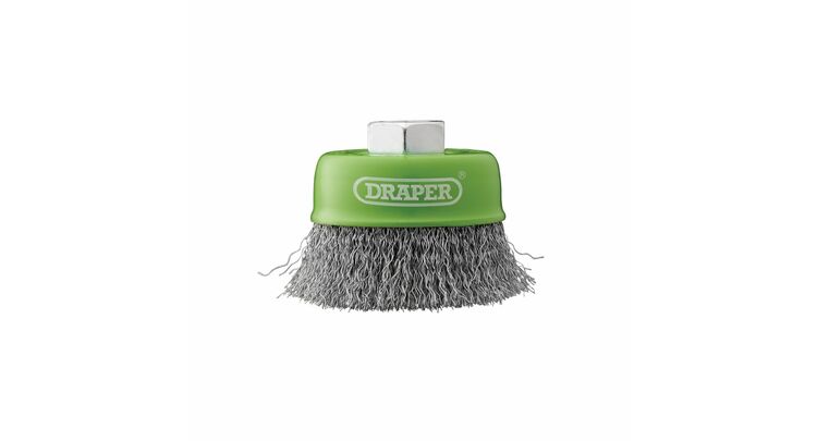 Draper 08052 Stainless-Steel Crimped Wire Cup Brush, 75mm, M14