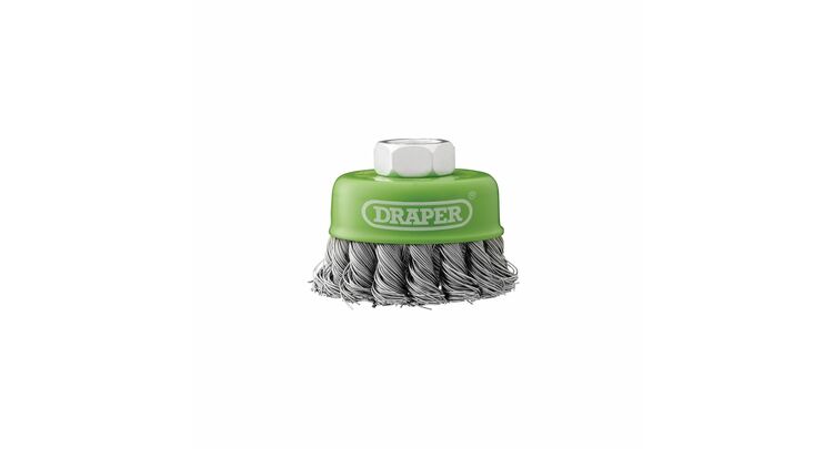 Draper 08053 Stainless-Steel Twist-Knot Wire Cup Brush, 65mm, M14